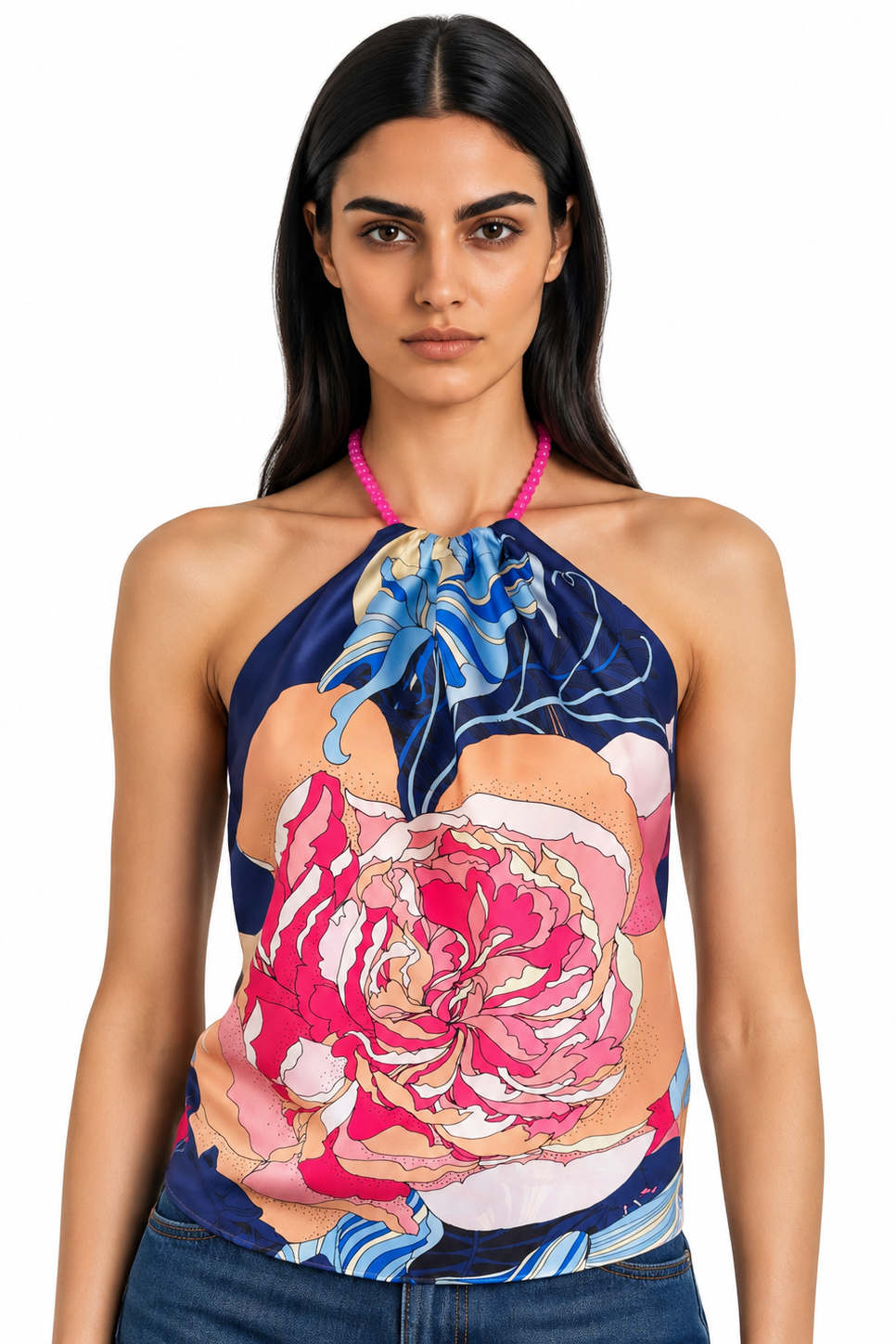Bellagio Halter Top-Navy