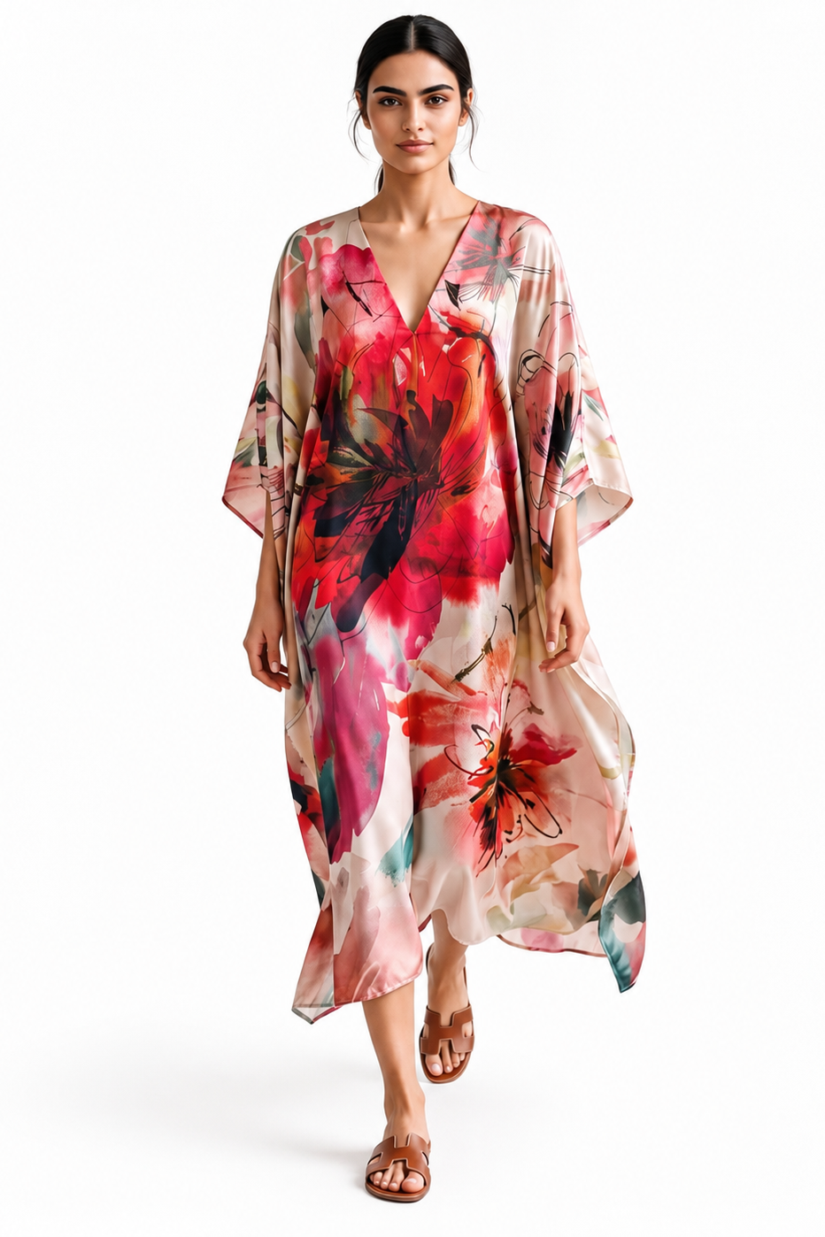 Moreea Red Kaftan Dress