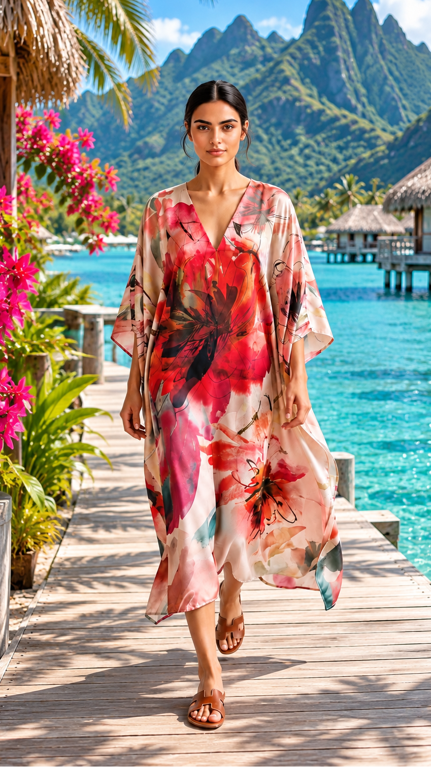 Moreea Red Kaftan Dress