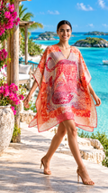 Exuma Red Kaftan Short Dress