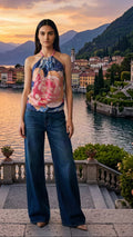 Bellagio Halter Top-Navy